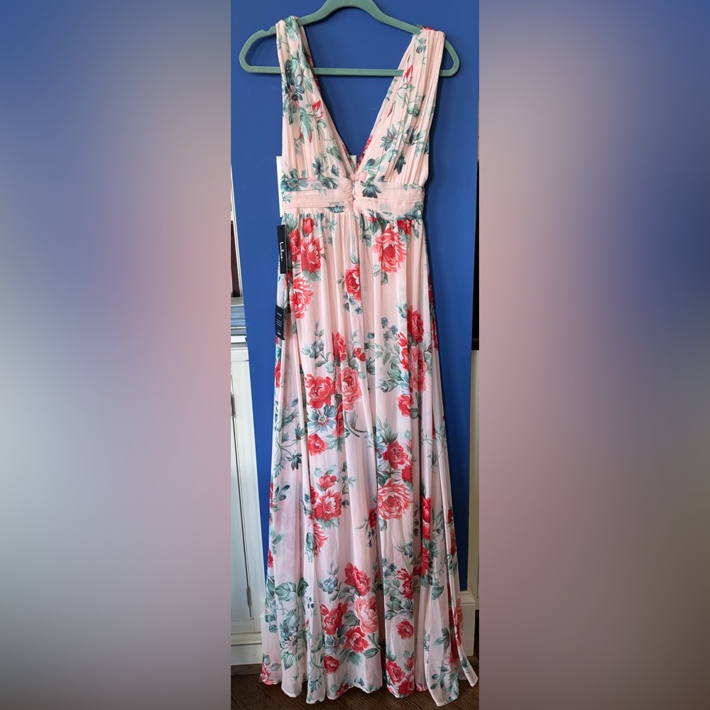Lulus NWT Garden Meandering Blush Floral Print Maxi Dress - Picture 4 of 4